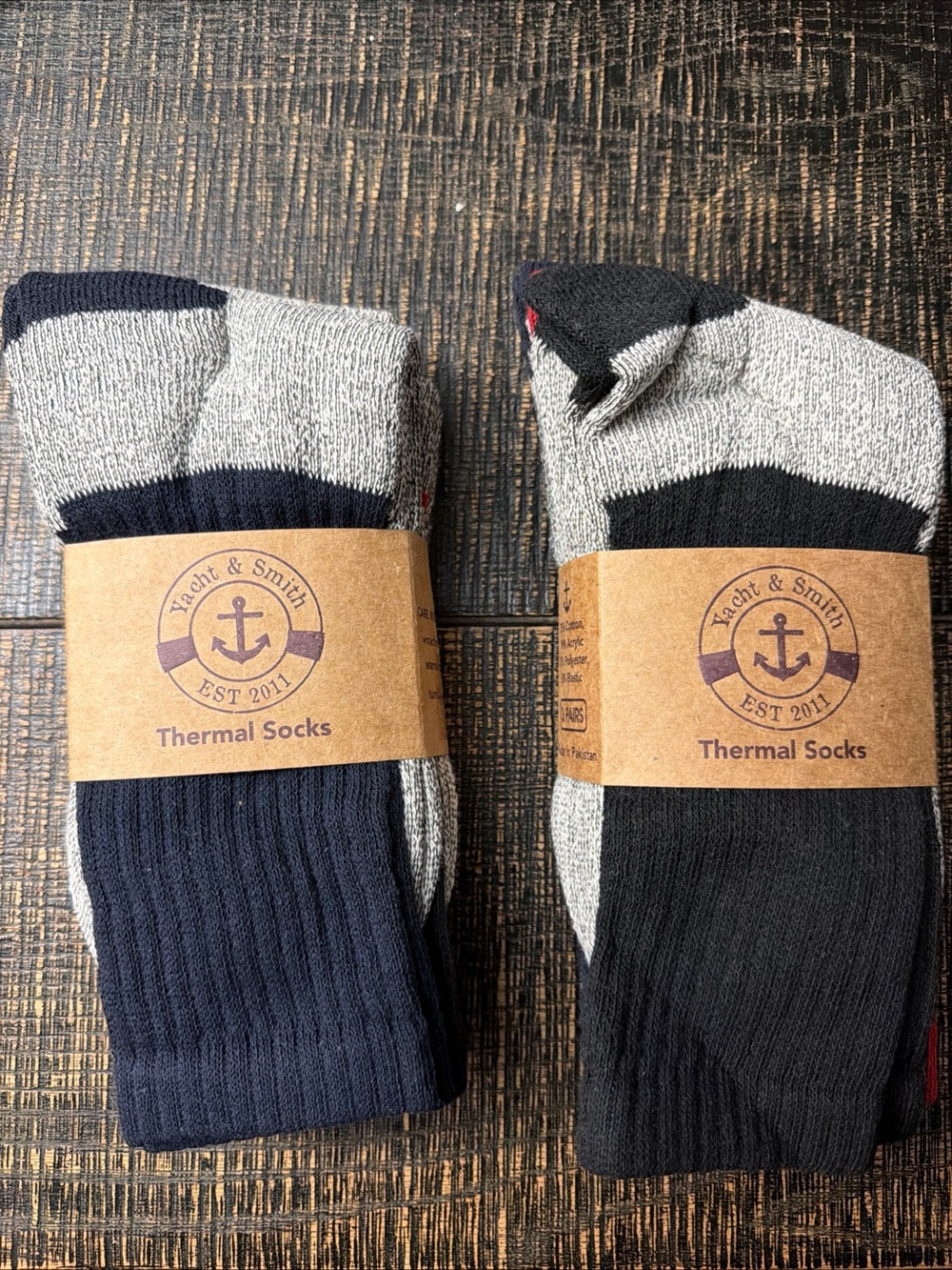 2 pack of 3 set of Women’s shoes size 9-11 Thermal Crew Socks - Black & Gray
